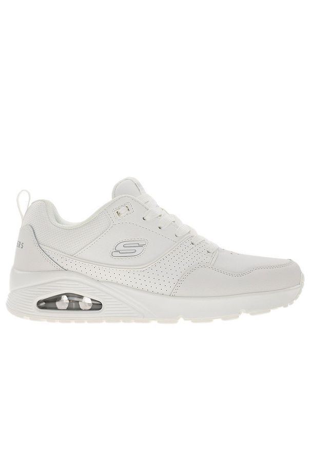 skechers - Buty Skechers Uno Retro One 183020W - białe. Kolor: biały. Materiał: guma, jeans, skóra, syntetyk, dresówka, materiał, zamsz. Szerokość cholewki: normalna. Model: Skechers Sport. Sport: turystyka piesza