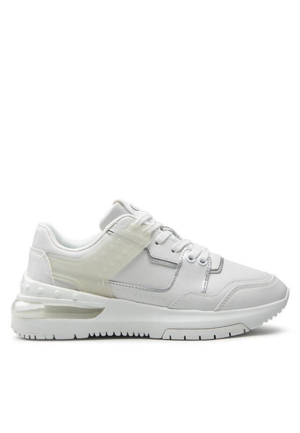 Calvin Klein Jeans Sneakersy Sporty Runner Comfair Laceup Tpu YW0YW00696 Biały. Kolor: biały. Materiał: skóra