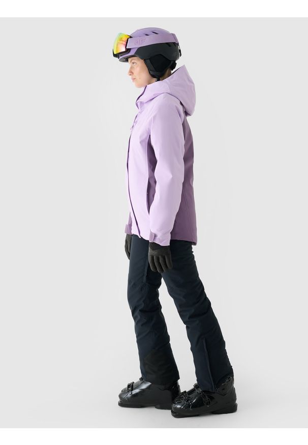 4f - 4F Kurtka narciarska membrana NeoDry 10000 damska - fioletowa XXL. Okazja: na co dzień. Typ kołnierza: kaptur. Kolor: fioletowy. Materiał: tkanina, poliester, dzianina, materiał. Wzór: gładki. Sezon: zima. Styl: casual, klasyczny, sportowy