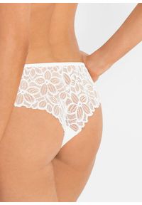 bonprix - Figi brazylijskie z delikatnej koronki. Kolor: biały. Materiał: materiał, koronka. Wzór: koronka #2
