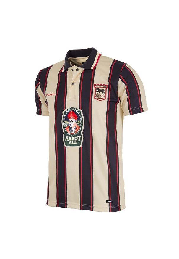 COPA FOOTBALL - Koszulka retro piłkarska dla dorosłych - Ipswich Town FC 1997-98 Goście - Czarny. Kolor: beżowy, wielokolorowy, czarny. Sport: piłka nożna