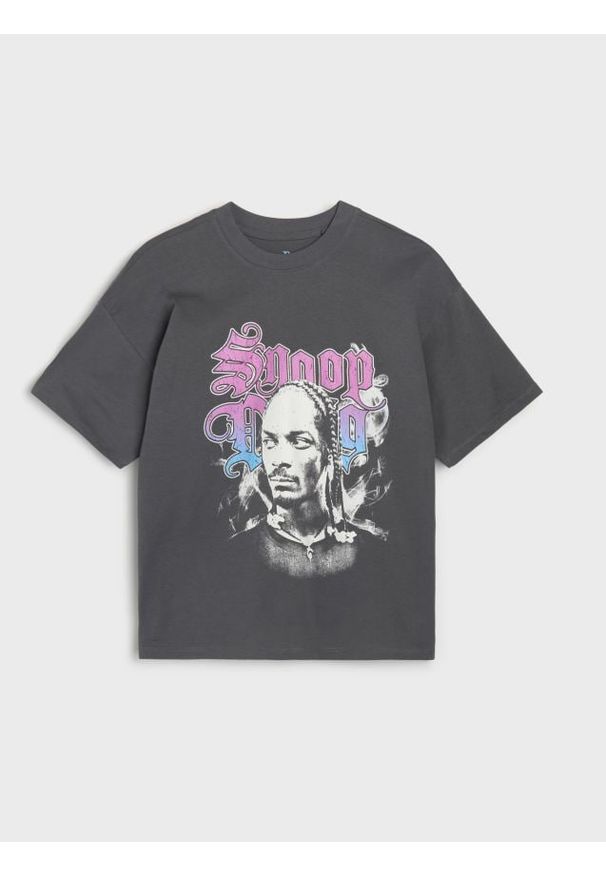 Sinsay - Koszulka Snoop Dogg - szary. Kolor: szary