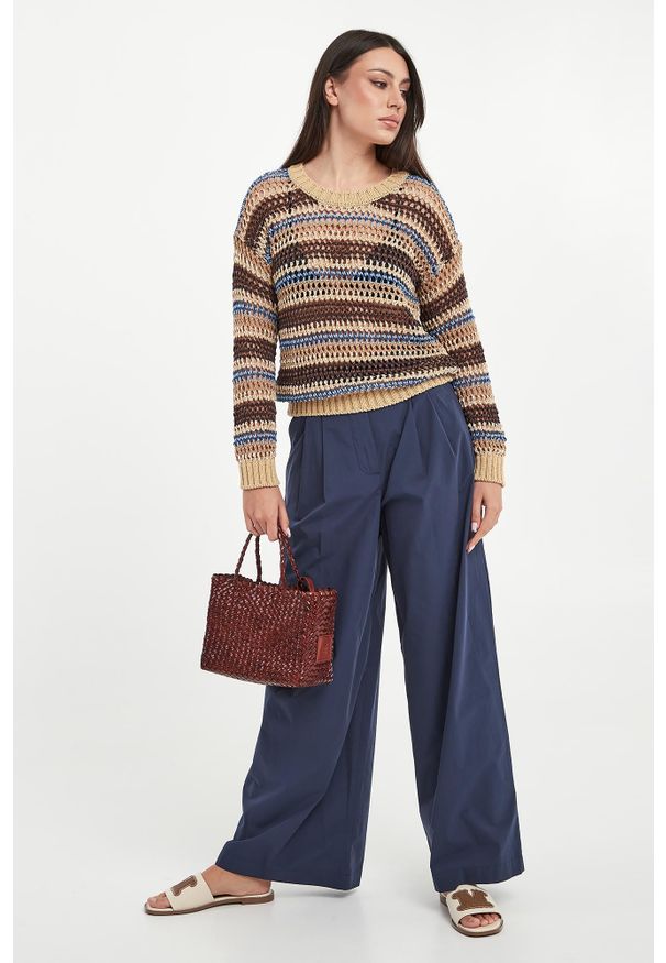 Weekend Max Mara - Sweter damski ażurowy lniany Onirica WEEKEND MAX MARA. Materiał: len. Wzór: ażurowy