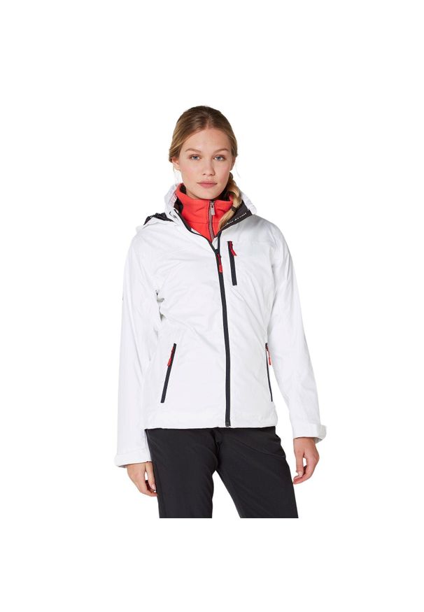 Kurtka żeglarska damska Helly Hansen Crew Hooded Midlayer. Typ kołnierza: kaptur. Kolor: biały. Materiał: syntetyk. Sport: żeglarstwo