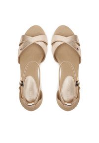 TOMMY HILFIGER - Tommy Hilfiger Sandały Flag Metallic Mid Wedge Espad FW0FW08810 Beżowy. Kolor: beżowy. Materiał: materiał