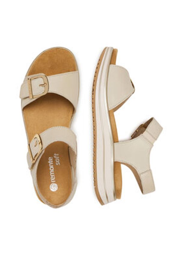 Remonte Sandały D1J51-80 Beżowy. Kolor: beżowy. Materiał: skóra