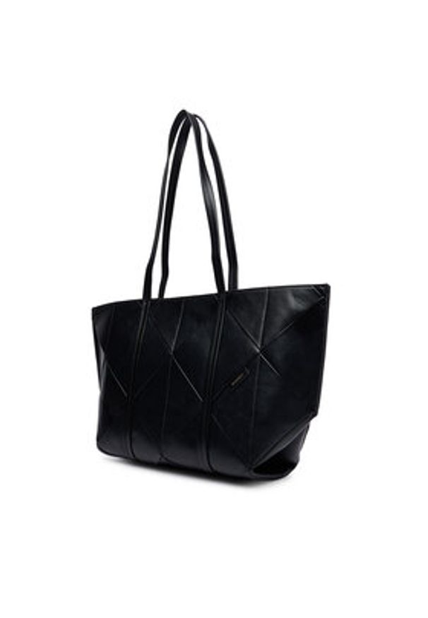 Calvin Klein Torebka Woven Medium Carryall LV04F3548G Czarny. Kolor: czarny. Materiał: skórzane