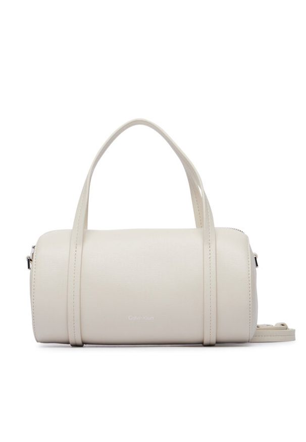 Calvin Klein Torebka Foil Logo Small Duffle Bag LV04F3663G Kremowy. Kolor: kremowy. Materiał: skórzane