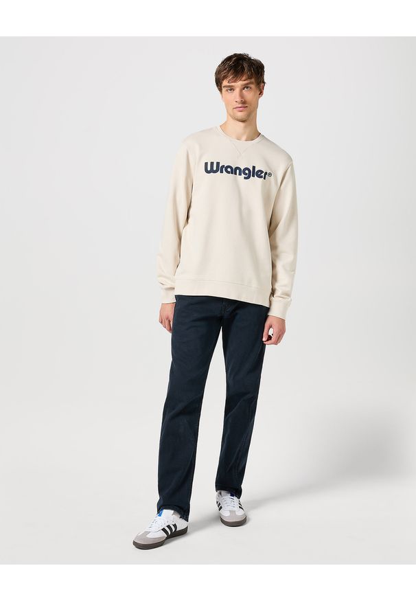 Wrangler - MESKA BLUZA WRANGLER LOGO CREW SWEAT VINTAGE WHITE 112350538. Styl: vintage