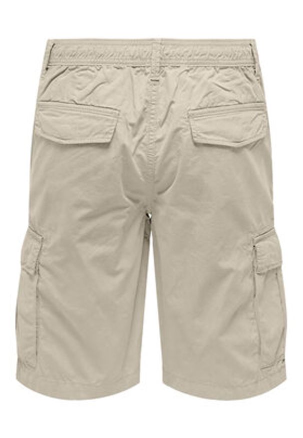 Only & Sons Szorty materiałowe Loc Cargo 22029214 Beżowy Regular Fit. Kolor: beżowy. Materiał: bawełna