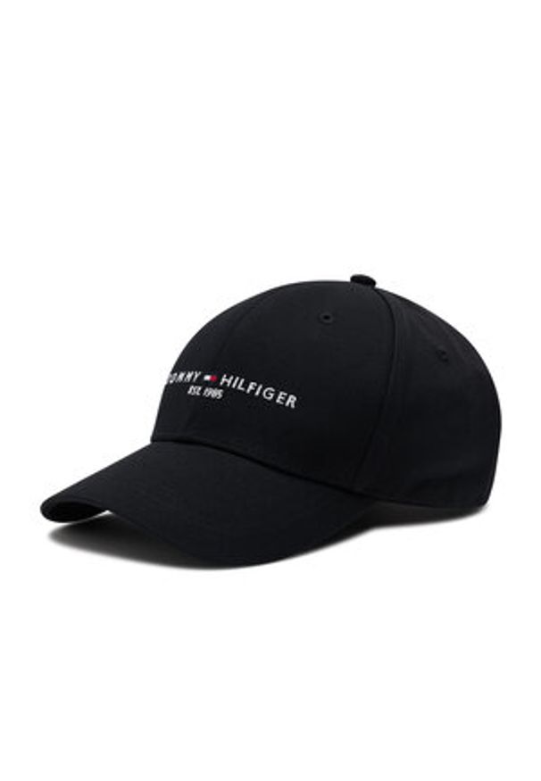 TOMMY HILFIGER - Czapka z daszkiem Tommy Hilfiger - Th Established Cap AM0AM07352 BDS. Kolor: czarny. Materiał: materiał, bawełna