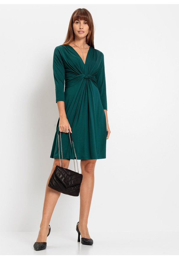 bonprix - Sukienka z dżerseju. Kolor: niebieski. Materiał: jersey