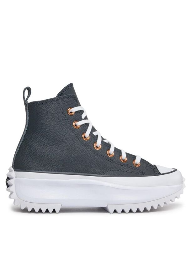 Converse Sneakersy Run Star Hike Platform Metallic & Leather A04183C Czarny. Kolor: czarny. Materiał: skóra. Obcas: na platformie. Sport: bieganie