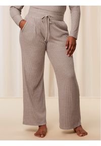 Triumph Spodnie piżamowe Thermal MyWear Wide Leg Trousers 10216564 Beżowy Regular Fit. Kolor: beżowy. Materiał: syntetyk #1