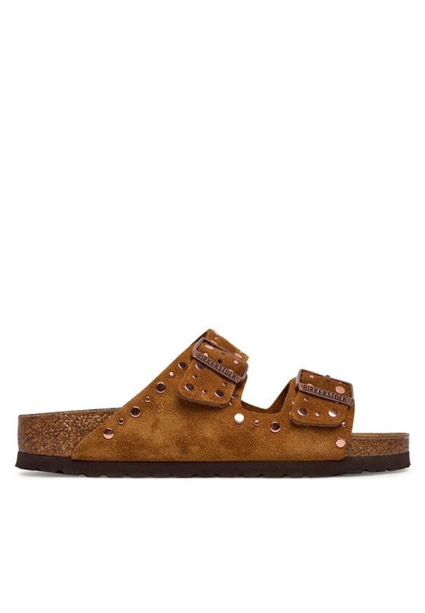 Birkenstock Klapki Arizona Rivet 1031731 Brązowy. Kolor: brązowy. Materiał: skóra, zamsz