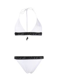 OFF-WHITE - Białe bikini z logo. Kolor: biały. Materiał: materiał