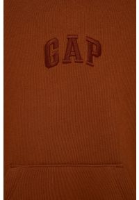 GAP Bluza dziecięca kolor brązowy z kapturem z aplikacją. Typ kołnierza: kaptur. Kolor: brązowy. Materiał: dzianina. Wzór: aplikacja