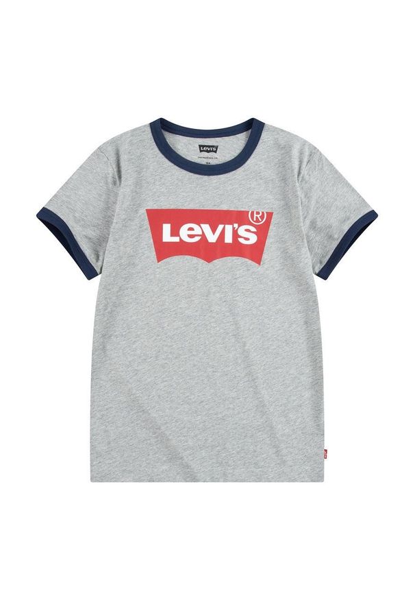 Levi's® - Levi's T-shirt dziecięcy kolor szary z nadrukiem. Okazja: na spotkanie biznesowe, na co dzień. Kolor: szary. Materiał: dzianina. Wzór: nadruk. Styl: biznesowy, casual