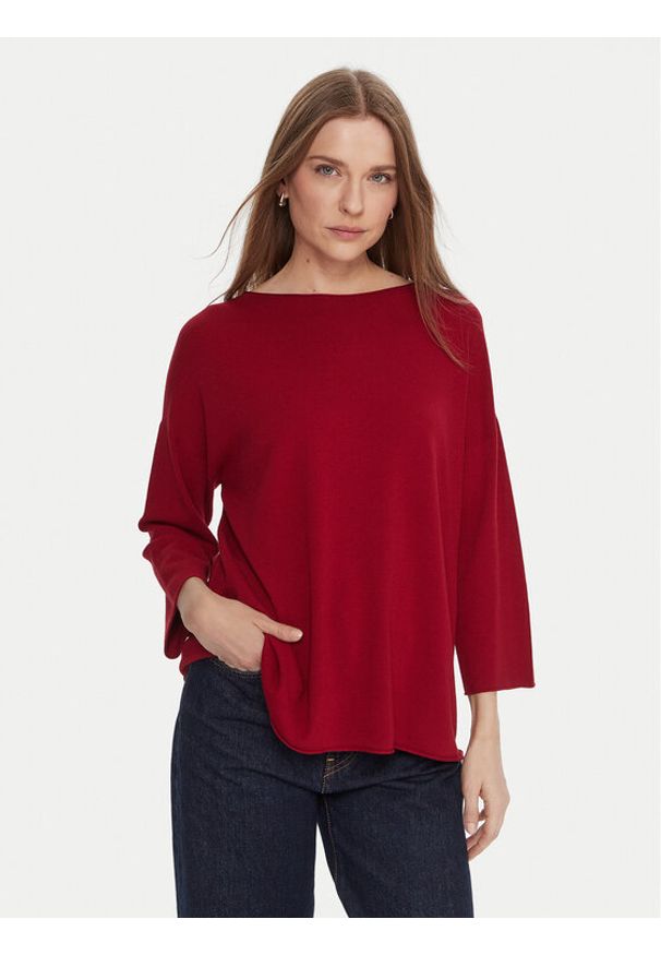 Kontatto Sweter 3M0801C Czerwony Regular Fit. Kolor: czerwony. Materiał: wiskoza