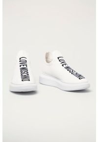 Love Moschino - Buty. Nosek buta: okrągły. Kolor: biały. Materiał: guma. Obcas: na platformie #4