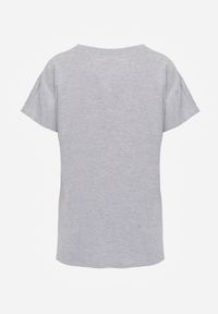 Renee - Szary T-shirt Basic Oversize z Bawełny Elusis. Okazja: na co dzień. Kolor: szary. Materiał: bawełna. Styl: casual, elegancki #4