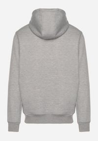Born2be - Szara Bluza z Bawełną Kapturem i Kieszenią Typu Kangurek Norrise. Okazja: na co dzień. Kolor: szary. Materiał: bawełna. Styl: casual, elegancki