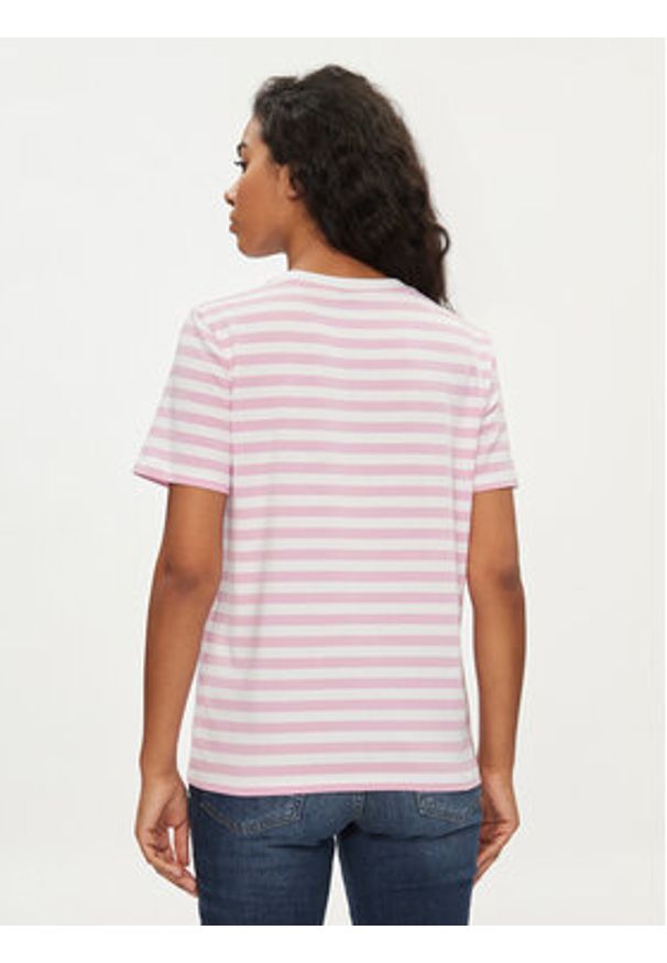 Pieces T-Shirt Ria 17146339 Różowy Regular Fit. Kolor: różowy. Materiał: bawełna