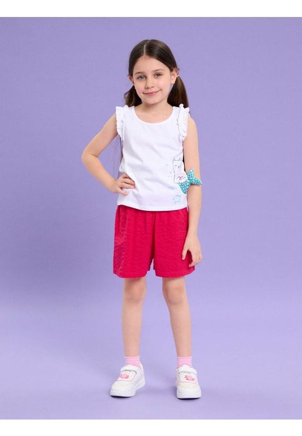 Sinsay - Koszulka z aplikacją 3d - biały. Kolor: biały. Wzór: aplikacja