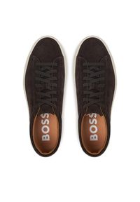 BOSS Sneakersy Kieran 50541868 Brązowy. Kolor: brązowy. Materiał: skóra, zamsz