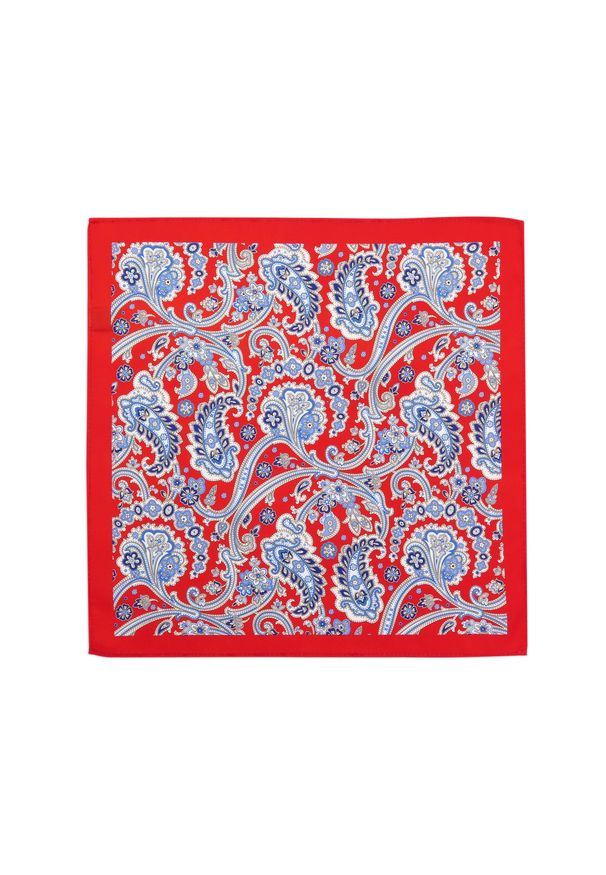 Adam Collection - Czerwona poszetka w paisley E301. Kolor: czerwony. Wzór: paisley