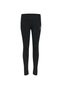 Dziecięce legginsy bawełniane Hummel Move Grid. Okazja: na uczelnię. Kolor: czarny. Materiał: bawełna. Styl: młodzieżowy, sportowy #1