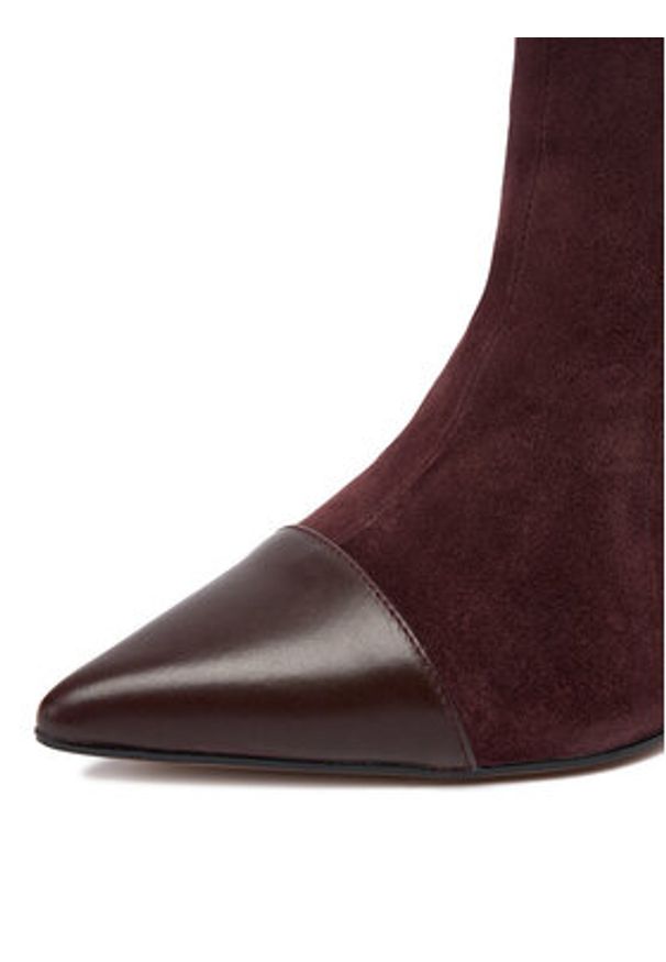 Eva Minge Kozaki EO-EDITH-GLC9177-17-861 Bordowy. Kolor: czerwony. Materiał: zamsz, skóra