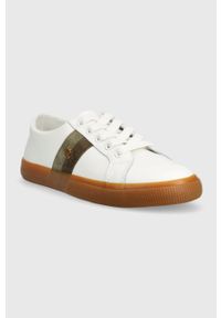 Lauren Ralph Lauren sneakersy skórzane Janson IV kolor biały 802912650003. Nosek buta: okrągły. Kolor: biały. Materiał: skóra #4