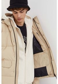 Dickies kurtka męska kolor beżowy zimowa. Kolor: beżowy. Materiał: syntetyk, materiał. Wzór: aplikacja. Sezon: zima #4