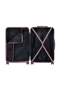 Ochnik - Komplet walizek na kółkach 19''/24''/28''. Kolor: różowy. Materiał: materiał, poliester, guma, kauczuk #7
