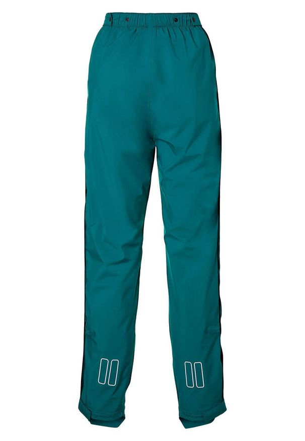 BASIL - Damskie rowerowe spodnie przeciwdeszczowe Skane, turkusowo-zielone. Okazja: do pracy. Kolor: zielony. Długość: długie. Styl: sportowy