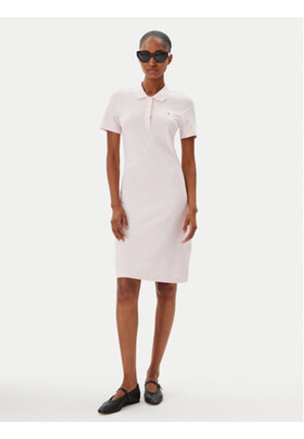 TOMMY HILFIGER - Tommy Hilfiger Sukienka codzienna WW0WW43228 Różowy Slim Fit. Okazja: na co dzień. Kolor: różowy. Materiał: bawełna. Typ sukienki: proste. Styl: casual
