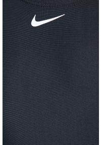 Nike jednoczęściowy strój kąpielowy Logo Tape kolor czarny miękka miseczka. Kolor: czarny. Materiał: skóra, materiał, włókno #5