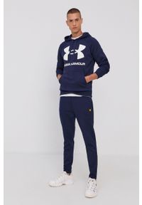 Under Armour Bluza 1357093 męska kolor granatowy z kapturem z nadrukiem 1357093-652. Typ kołnierza: kaptur. Kolor: niebieski. Materiał: dzianina. Wzór: nadruk #4