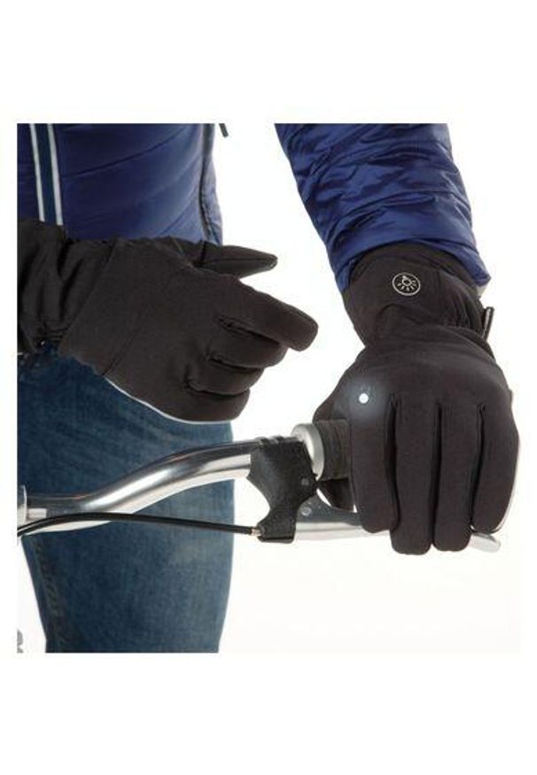 Tucano Urbano - Rękawiczki rowerowe Long City ze zintegrowanym oświetleniem ledowym usb Tucano U. Kolor: czarny. Sport: kolarstwo