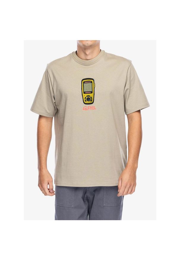 Koszulka bawełniana Gramicci Gps Tee. Kolor: beżowy. Materiał: bawełna