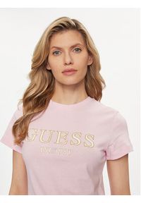 Guess T-Shirt Nyra V4GI01 I3Z14 Różowy Regular Fit. Kolor: różowy. Materiał: bawełna