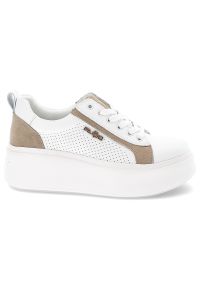 Białe Sneakersy Filippo Modne Obuwie Damskie. Okazja: na co dzień, na spacer. Zapięcie: sznurówki. Kolor: biały. Sport: turystyka piesza #5