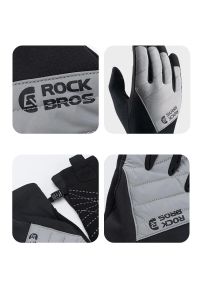 ROCKBROS - Rękawiczki rowerowe długie dla dorosłych zimowe Rockbros S303. Kolor: czarny, szary, wielokolorowy. Sezon: zima. Sport: kolarstwo