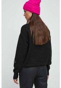 medicine - Medicine sweter damski kolor czarny. Kolor: czarny. Długość rękawa: długi rękaw. Długość: długie. Wzór: haft #2