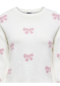 only - ONLY Sweter Bora 15360712 Biały Regular Fit. Kolor: biały. Materiał: syntetyk #3
