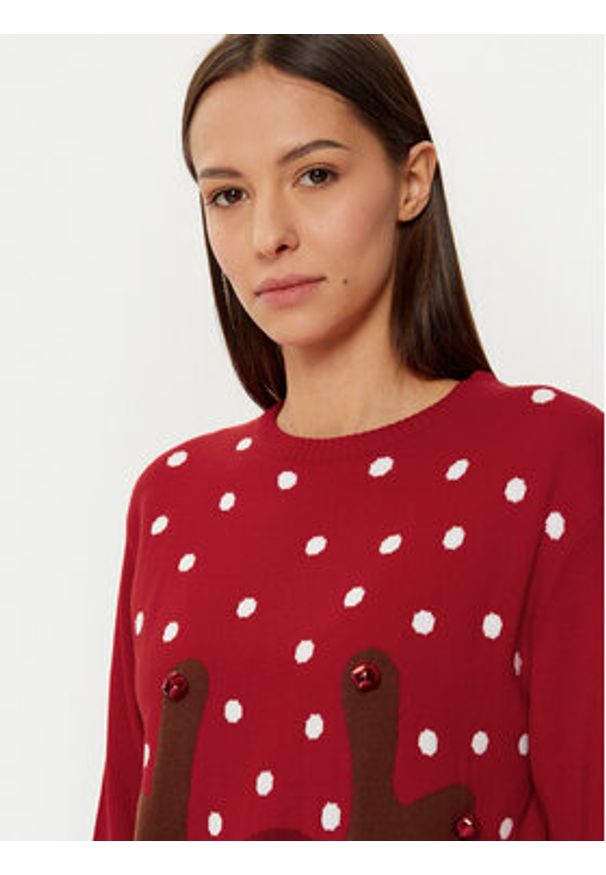 YSABEL MORA - Ysabel Mora Sweter 70029 Czerwony Regular Fit. Kolor: czerwony. Materiał: syntetyk