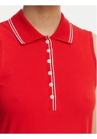 TOMMY HILFIGER - Tommy Hilfiger Sukienka codzienna 1985 Pleated WW0WW49621 Czerwony Regular Fit. Okazja: na co dzień. Kolor: czerwony. Materiał: syntetyk. Typ sukienki: proste. Styl: casual #5