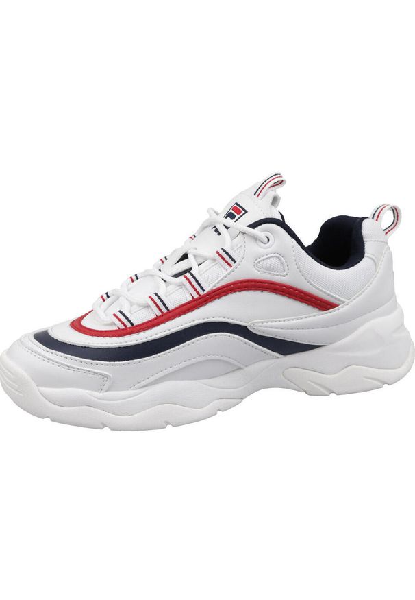 Buty uniwersalne damskie Fila Ray Low Wmn. Zapięcie: sznurówki. Kolor: czerwony, wielokolorowy, czarny. Materiał: syntetyk, materiał. Szerokość cholewki: normalna. Sport: turystyka piesza