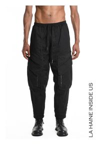 La Haine Inside Us Spodnie Cargo | 3P M1275 | Mężczyzna | Czarny. Okazja: na co dzień. Kolor: czarny. Materiał: bawełna, elastan. Długość: długie. Wzór: aplikacja. Sezon: lato. Styl: casual, klasyczny, elegancki #4